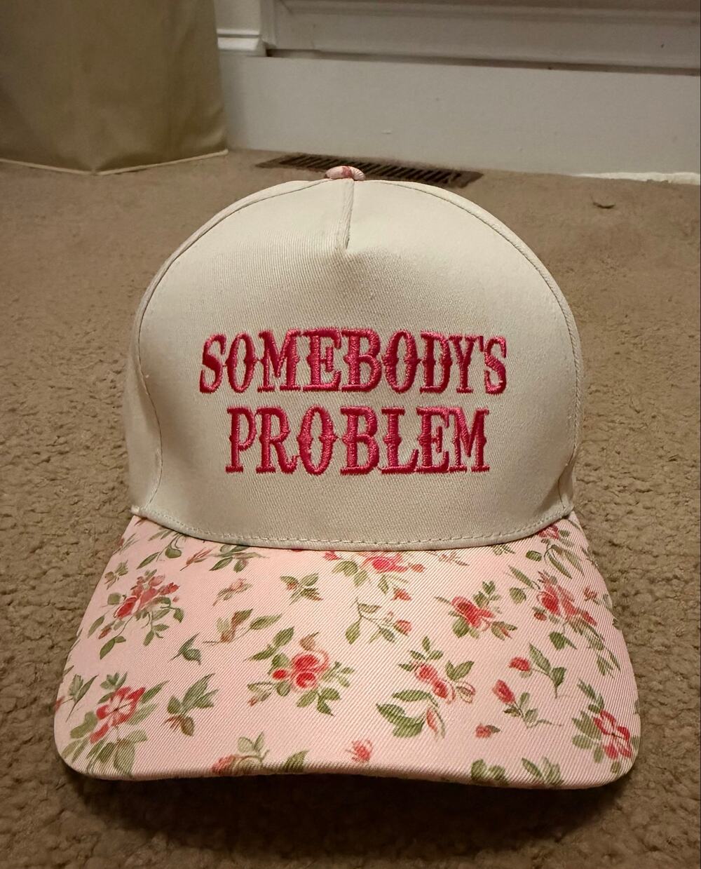 Embroidered floral hat